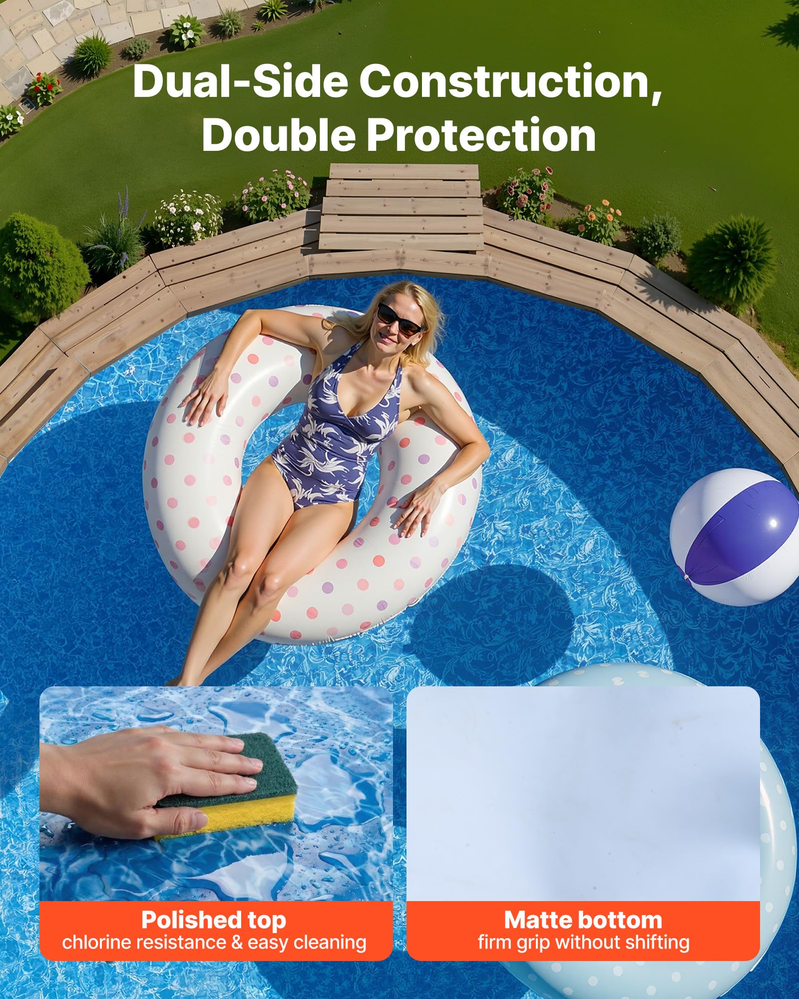 VEVOR all-season liner resists sun and cold for year-round use.