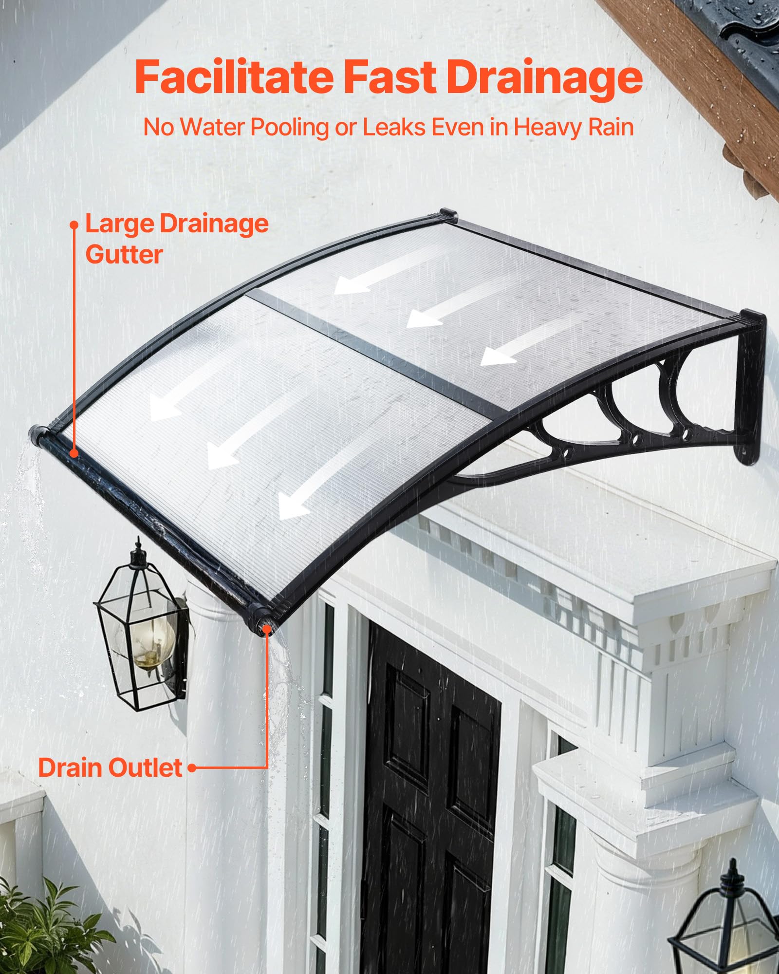 VEVOR all-season canopy blocks sun and rain for year-round comfort.