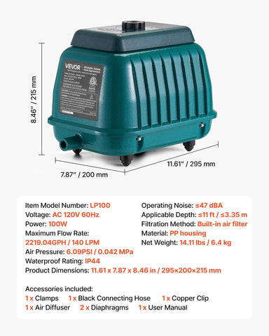 VEVOR aluminum housing demonstrates rugged IP44-rated durability