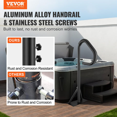 VEVOR rust-resistant aluminum construction keeps your spa area looking clean and durable