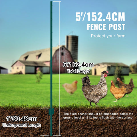 VEVOR anchor plate detail shows added stability for fence lines.
