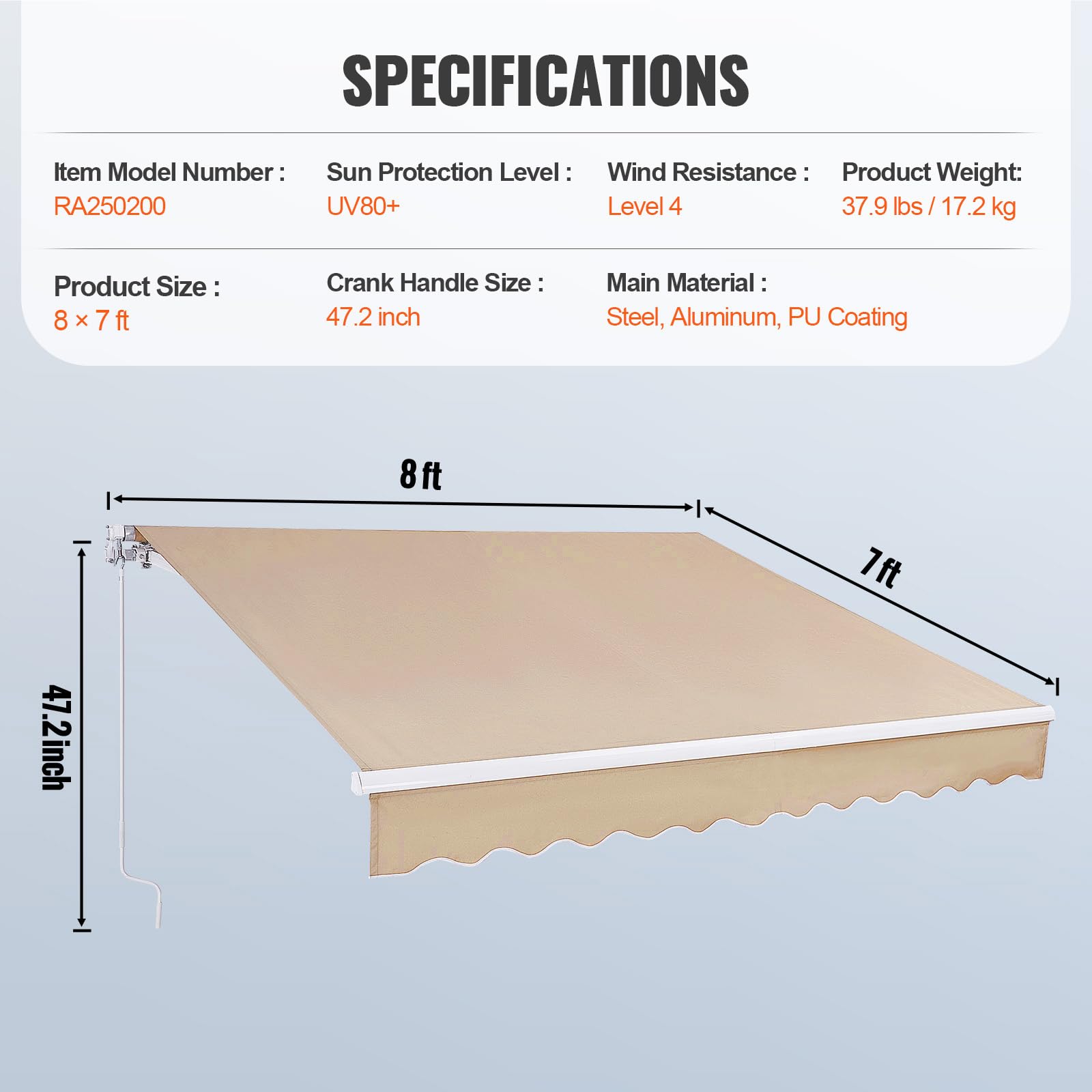 Angle can be set from 40° to 90° for flexible shade.