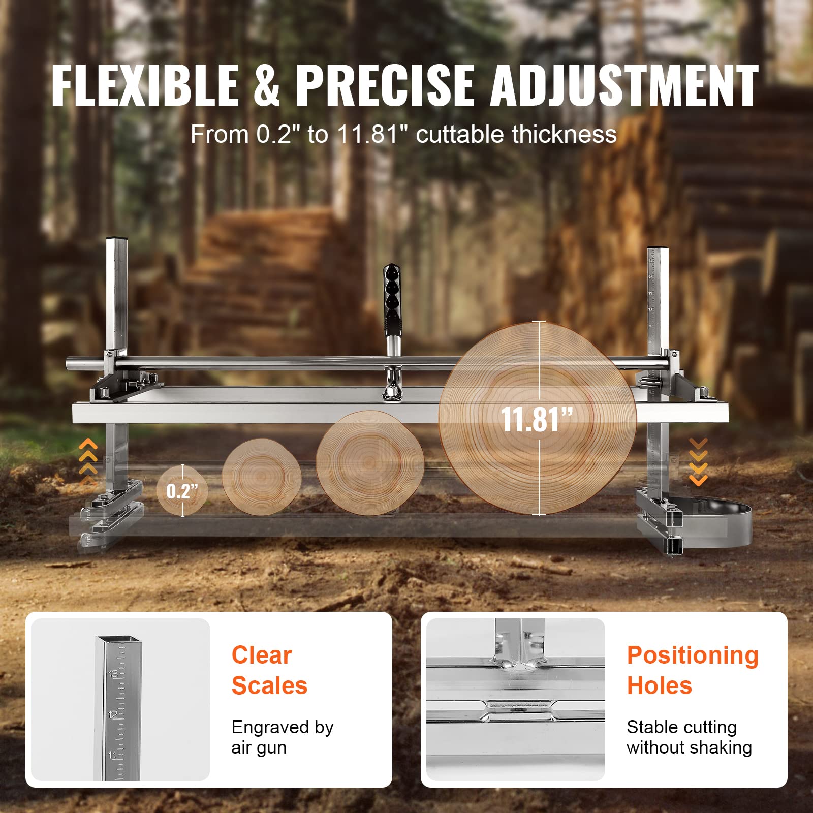 VEVOR Anti-loosening nuts and large washers maintain alignment during cuts