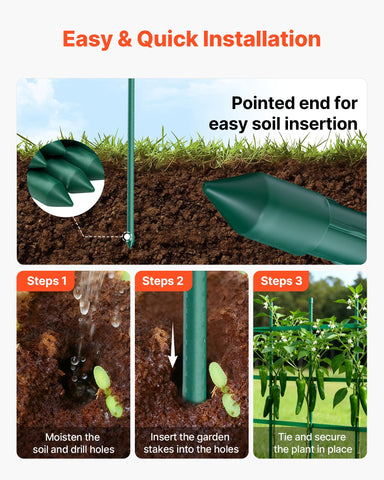 VEVOR anti-slip bumps guide climbing plants for stable growth.
