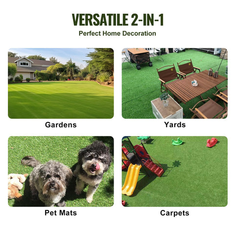 Versatile for patios, gardens, backyards, or indoor mats with natural-looking greenery.
