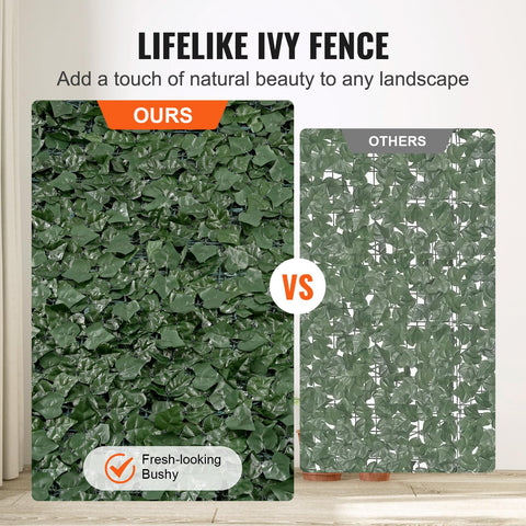VEVOR artificial ivy fence dense barrier for privacy and shade.
