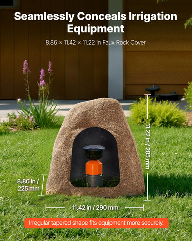 VEVOR rock cover conceals pipes with a stone-like appearance