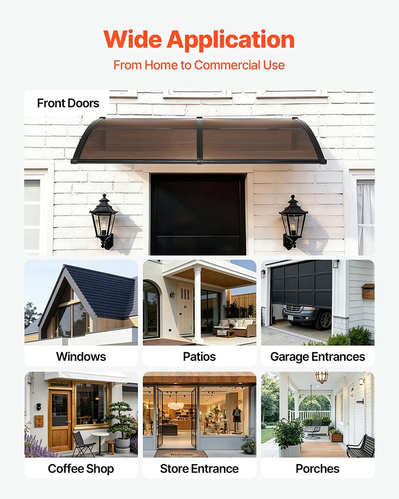 VEVOR DIY-installation kit shown with clear instructions for brick, concrete, or wood.