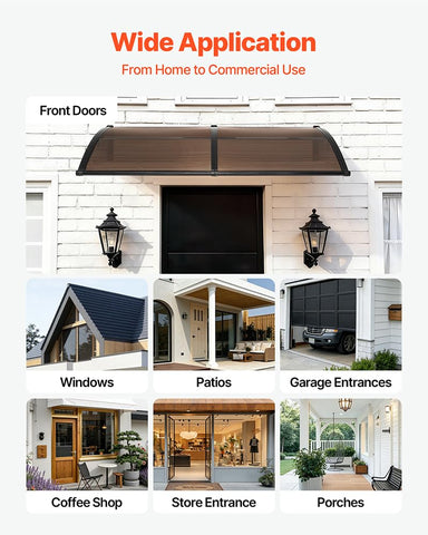 VEVOR DIY-installation kit shown with clear instructions for brick, concrete, or wood.