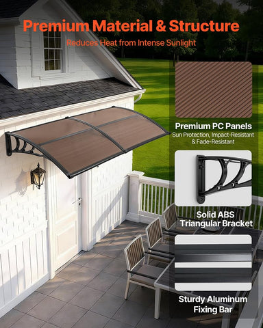 VEVOR reinforced-brackets emphasize strong support and long-lasting outdoor use.