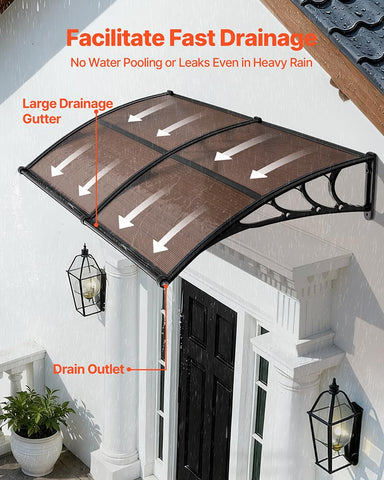 VEVOR polycarbonate cover close-up shows clear panel clarity and durable construction.