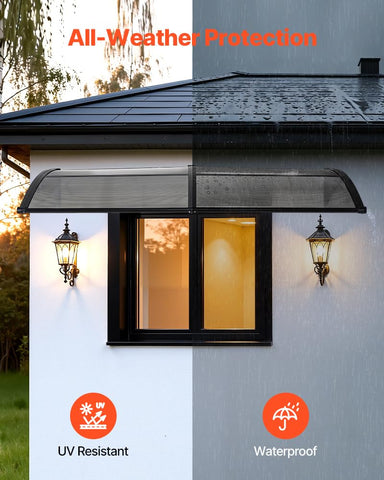 Clear polycarbonate panel view and weather shield by VEVOR awning