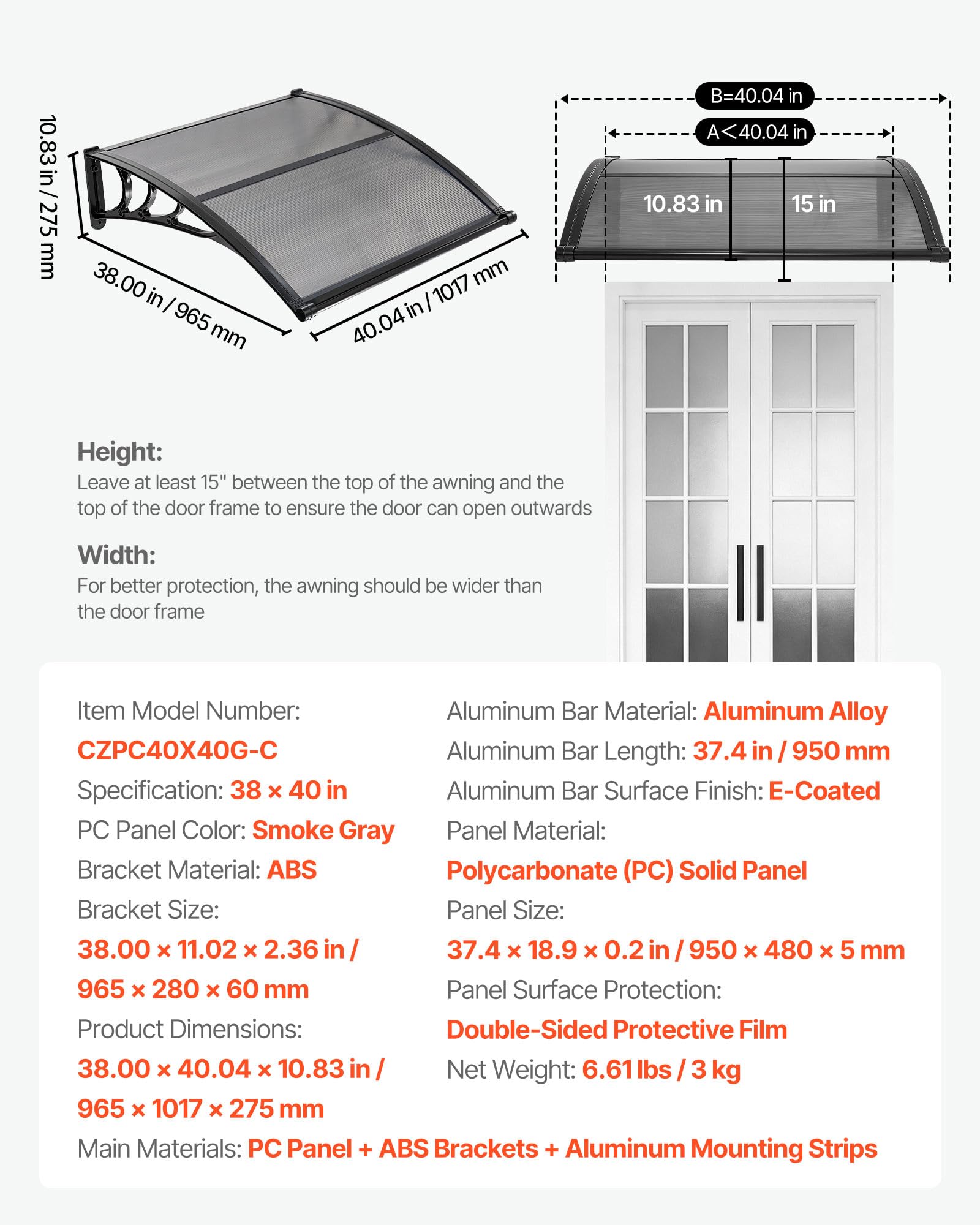 VEVOR winter snow protection keeps doorways covered through the season.