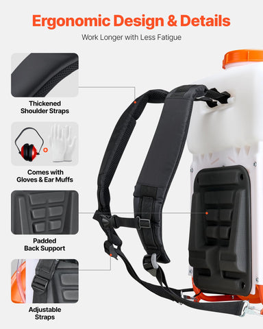 VEVOR backpack fogger ergonomic shoulder straps reduce fatigue