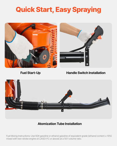 VEVOR backpack fogger supports liquid fogging for large yards