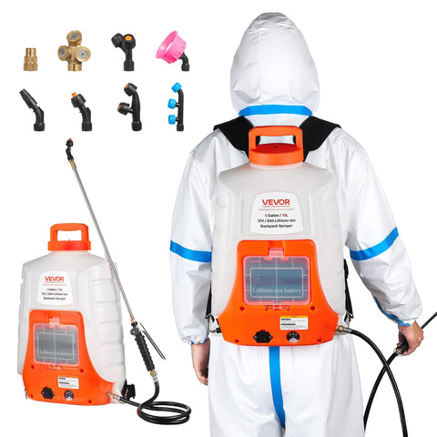 VEVOR battery-powered backpack sprayer assembly for quick lawn setup.