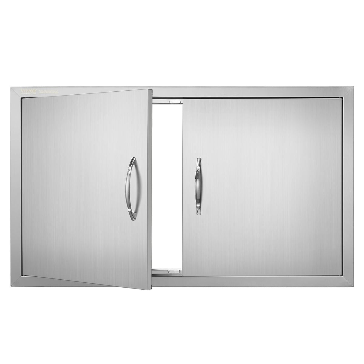 VEVOR BBQ access door front view showing flush stainless steel exterior for outdoor kitchens.