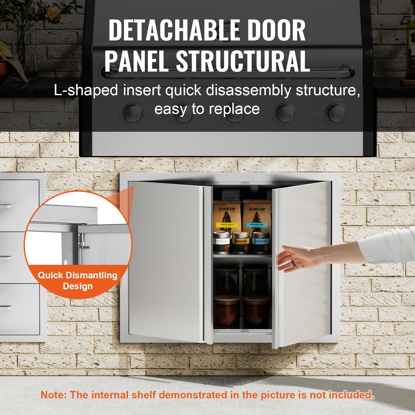 VEVOR BBQ Access Door dimensions label highlighting 31x24 inch flush mount