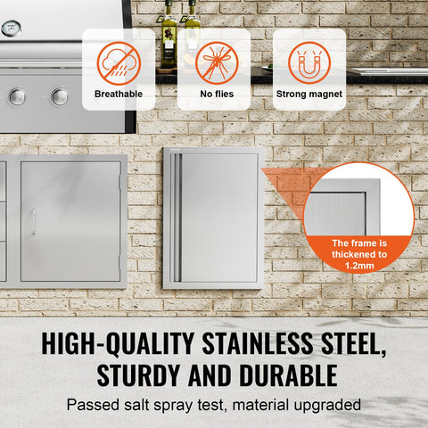 VEVOR access door built from rust-proof steel resists weather in outdoor grill areas