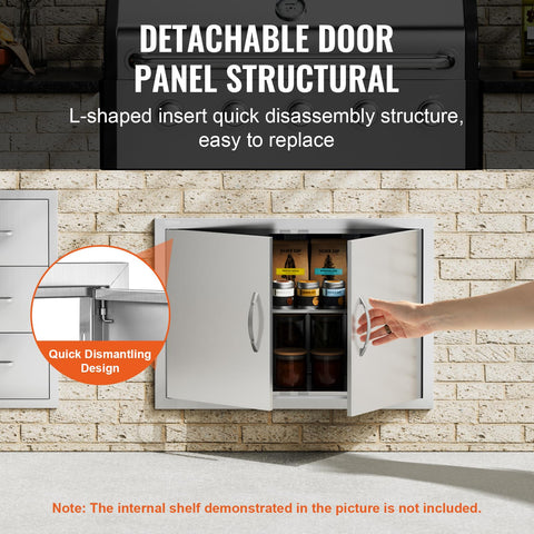 VEVOR BBQ Access Door ergonomic zinc alloy handles enable easy opening