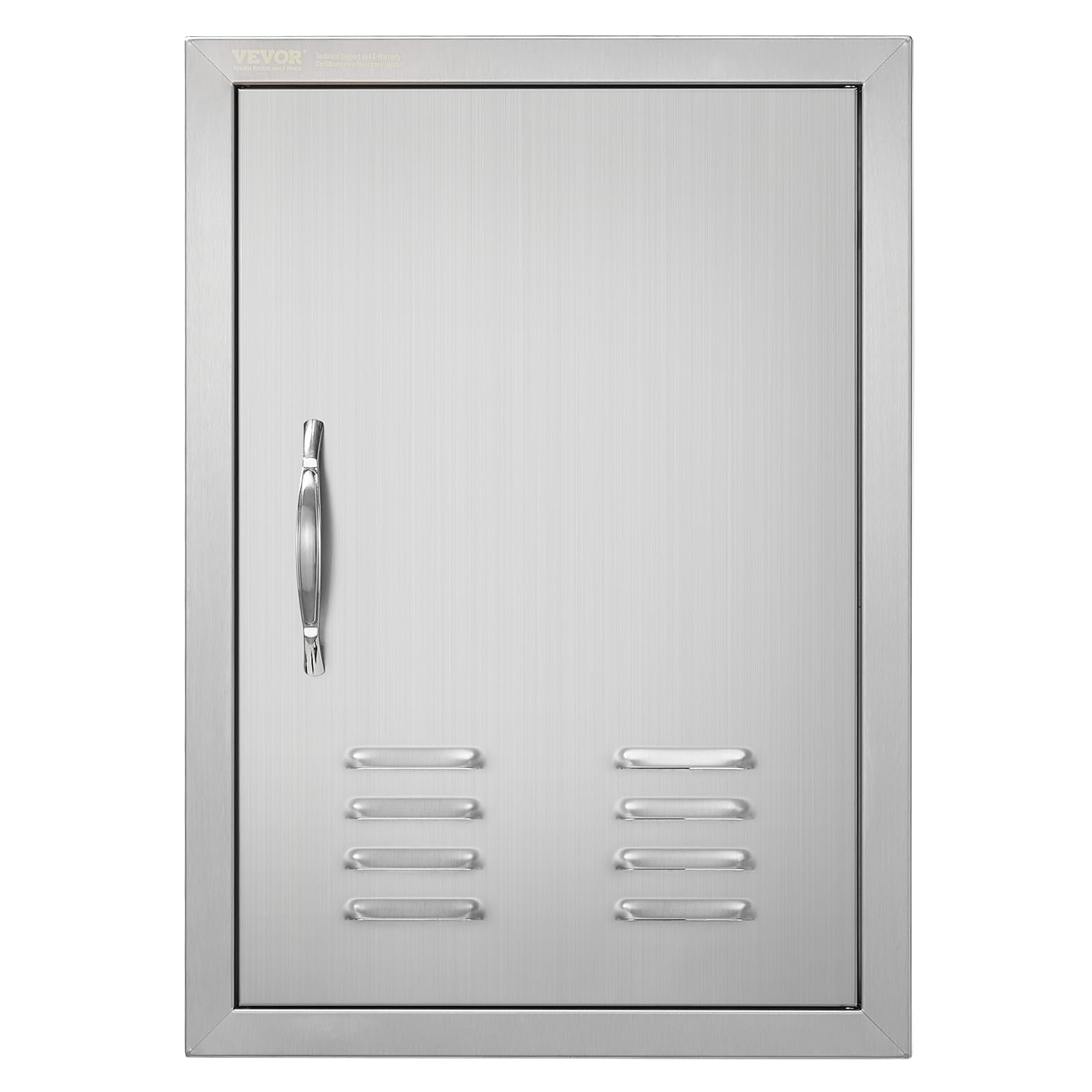 VEVOR BBQ access door front view highlighting stainless steel durability for outdoor kitchens.