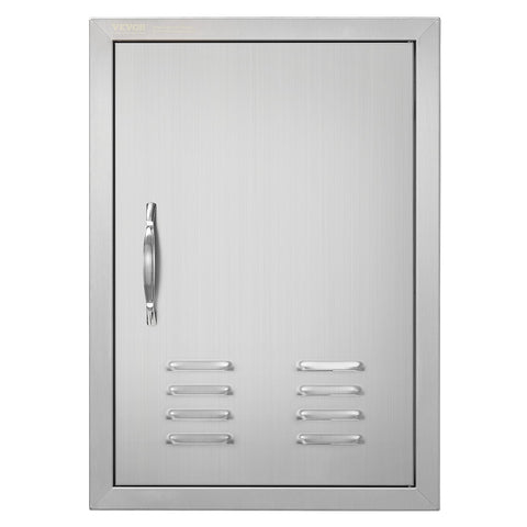 VEVOR BBQ access door front view highlighting stainless steel durability for outdoor kitchens.