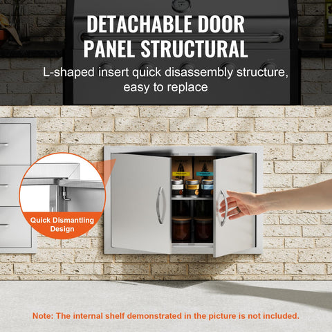 VEVOR BBQ Access Door magnet close-up demonstrates secure closure