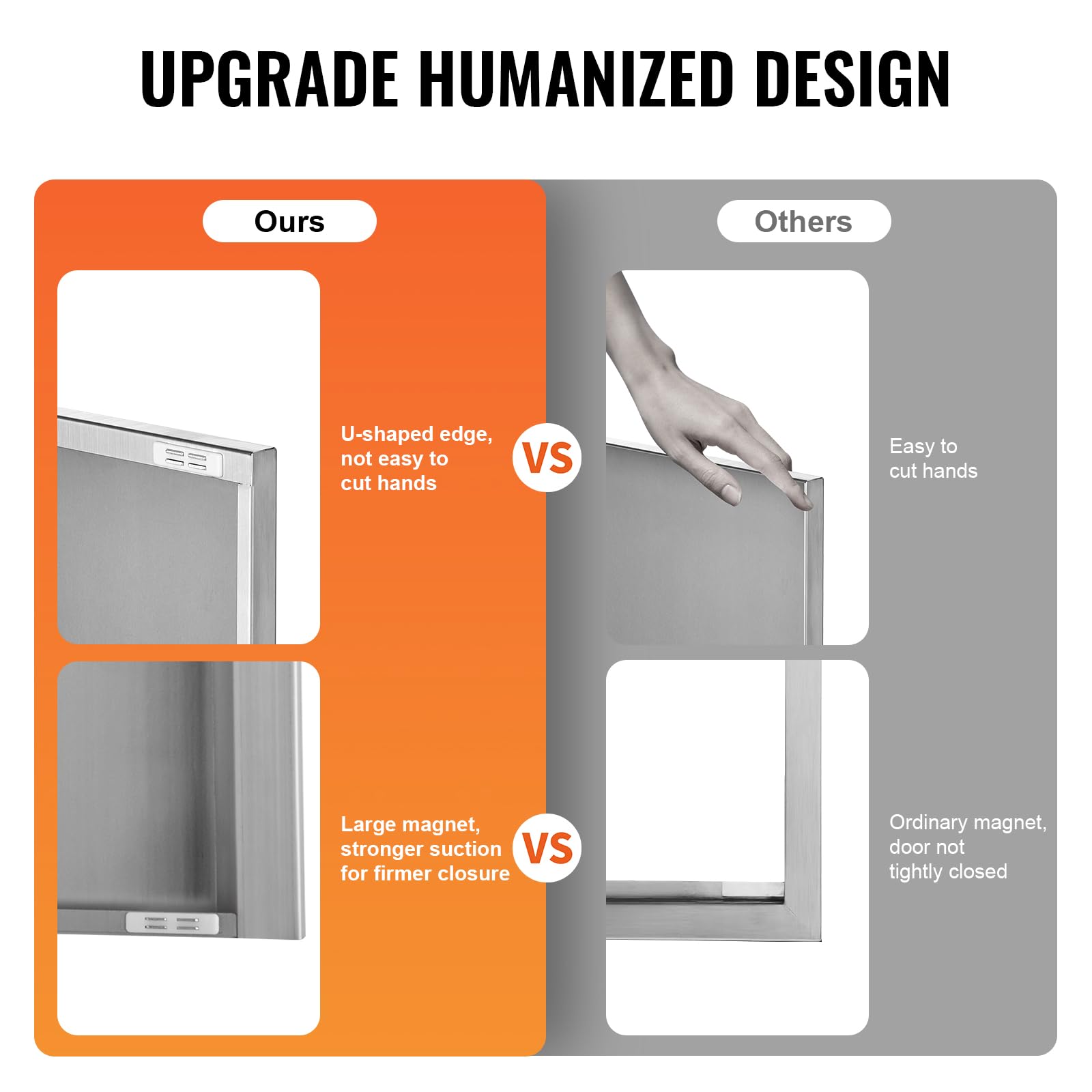 VEVOR door features magnetic closures for a secure, tight seal after cooking