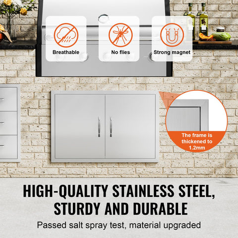 Magnetic closure feature on VEVOR BBQ access door for secure seal
