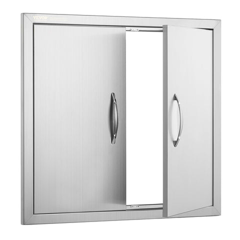 VEVOR BBQ access door in an outdoor kitchen setup showing practical use.