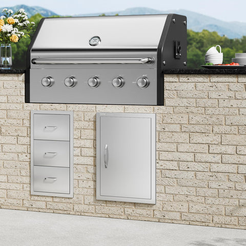 VEVOR BBQ access door wall mount closeup shows seamless frame quality
