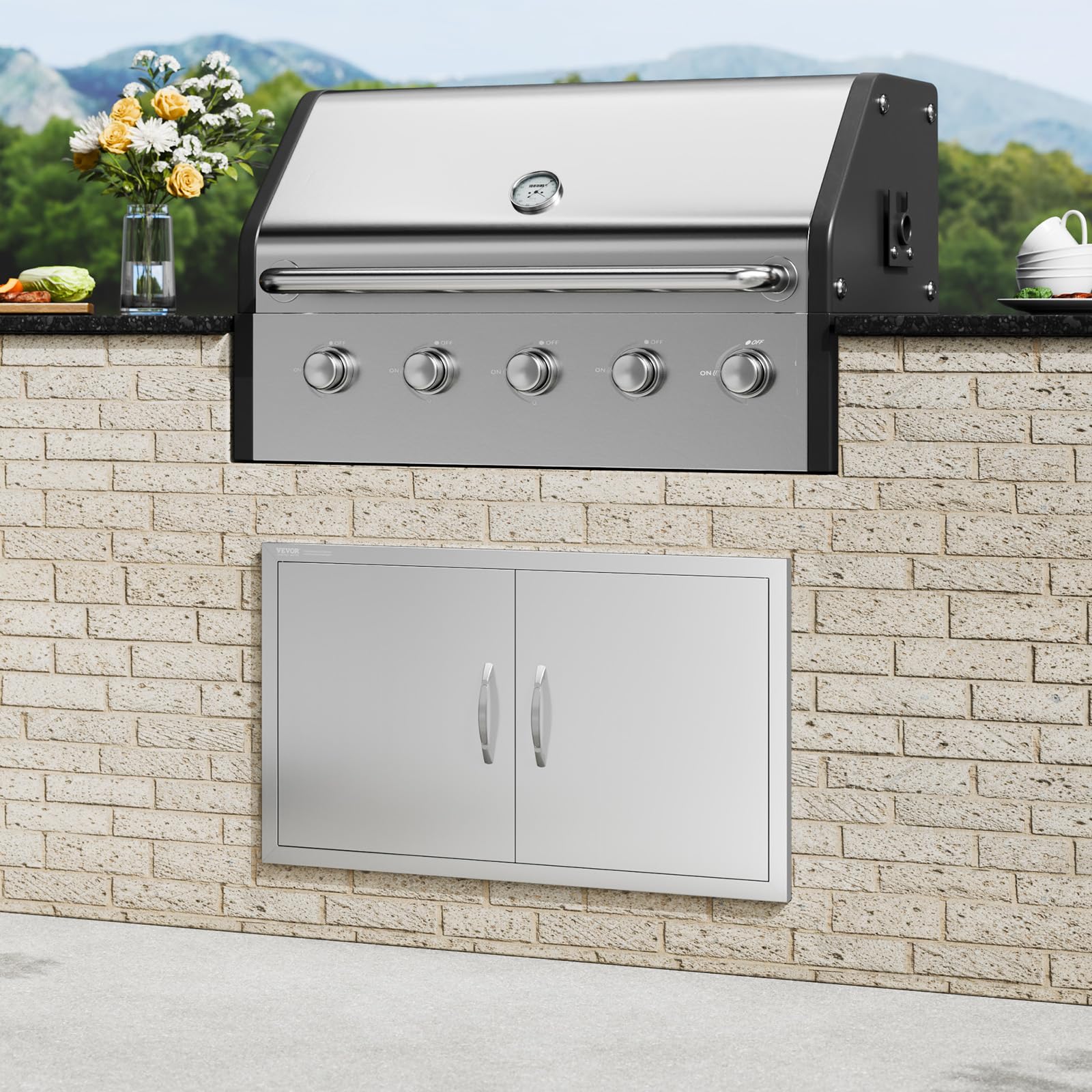 VEVOR wall-mount ready door installed with embedded fixtures for stability.