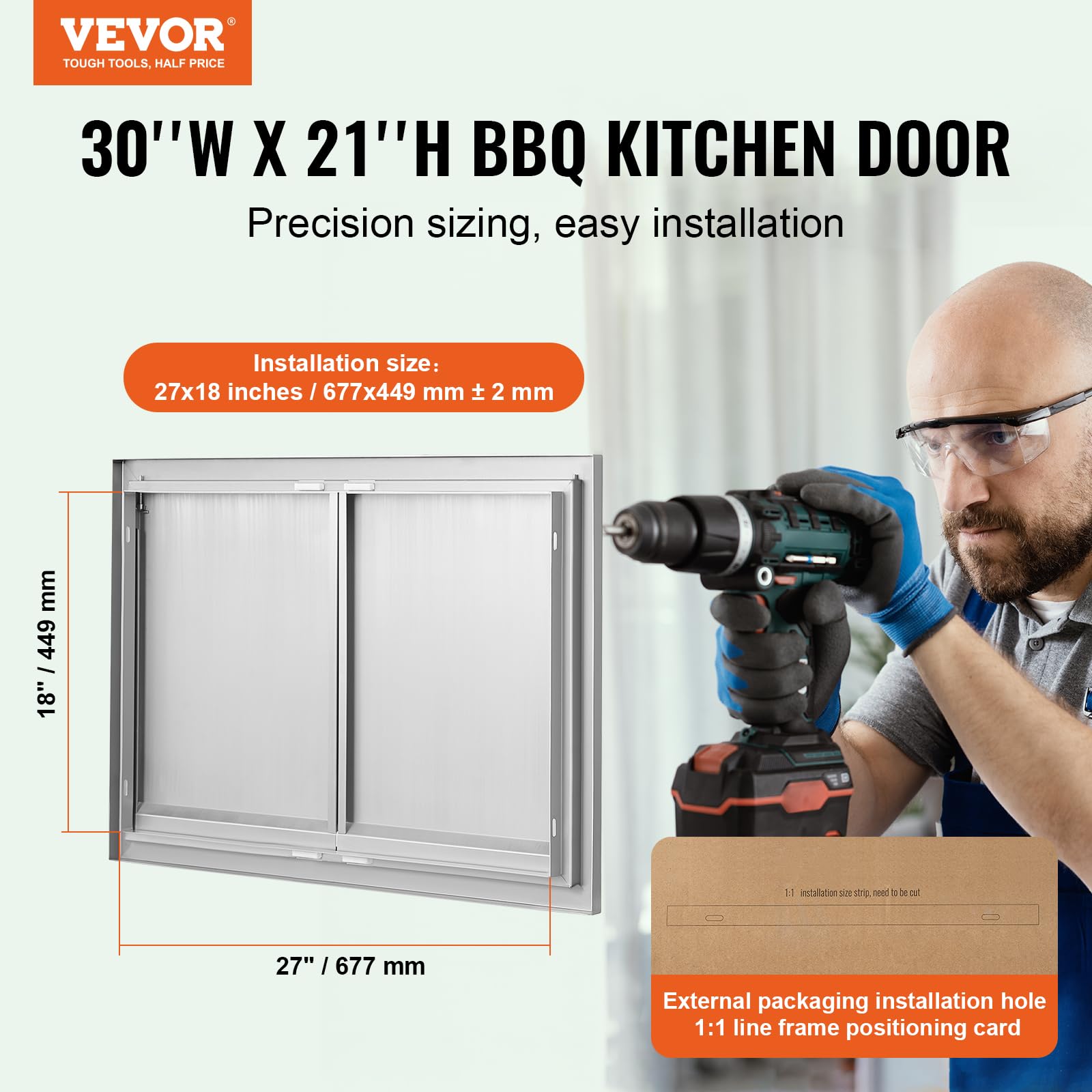 VEVOR BBQ door magnets seal securely for weatherproof storage.