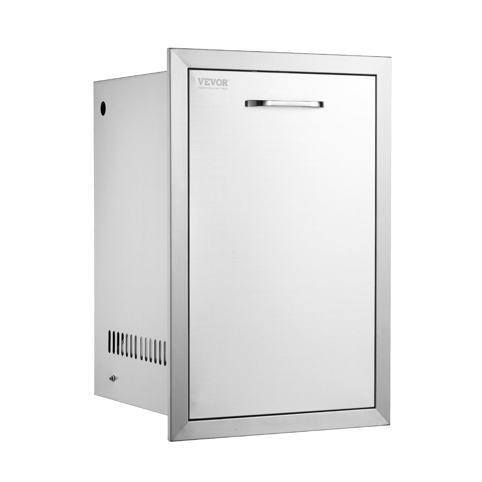 VEVOR drawer installed on BBQ island for quick waste disposal.
