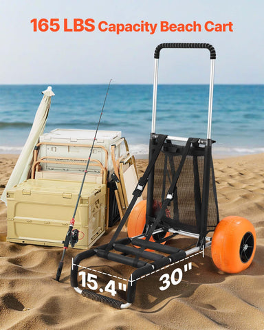 VEVOR Beach Dolly 12-inch solid wheels navigating sandy terrain