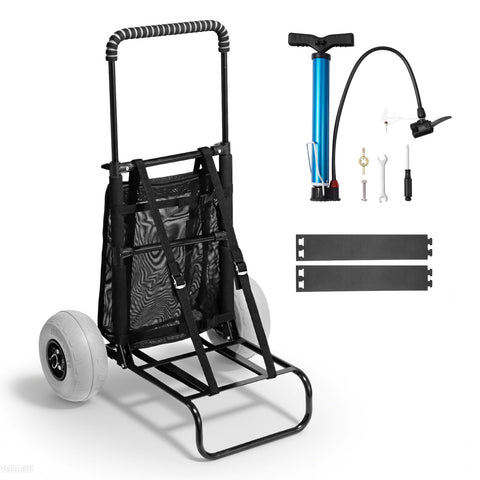 VEVOR Beach Dolly with big wheels smoothly moves items on sand without sinking.