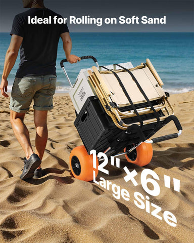 VEVOR Beach Dolly foldable deck rotates 90 degrees for easy storage