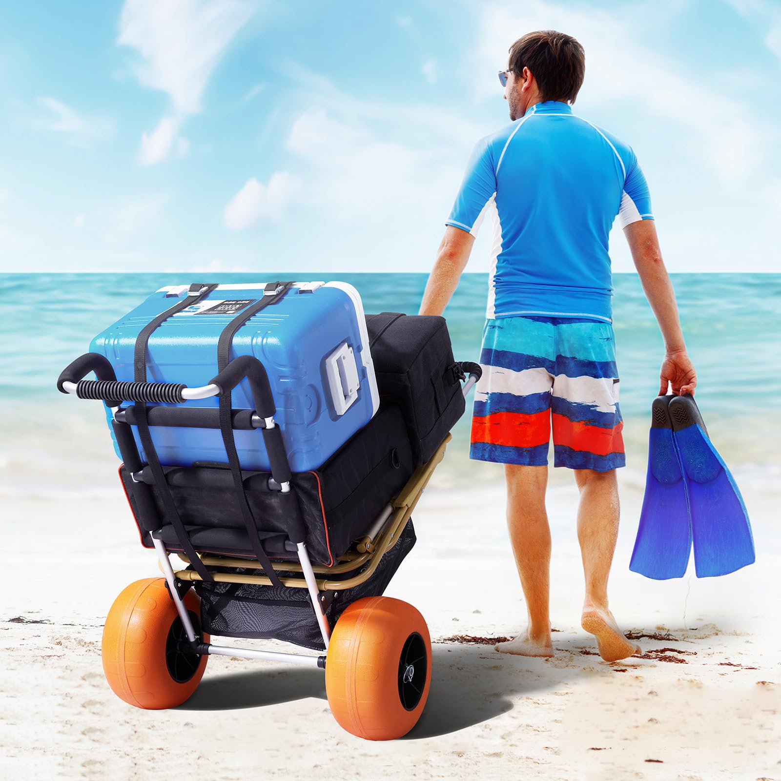 VEVOR Beach Dolly on sand showing easy transport
