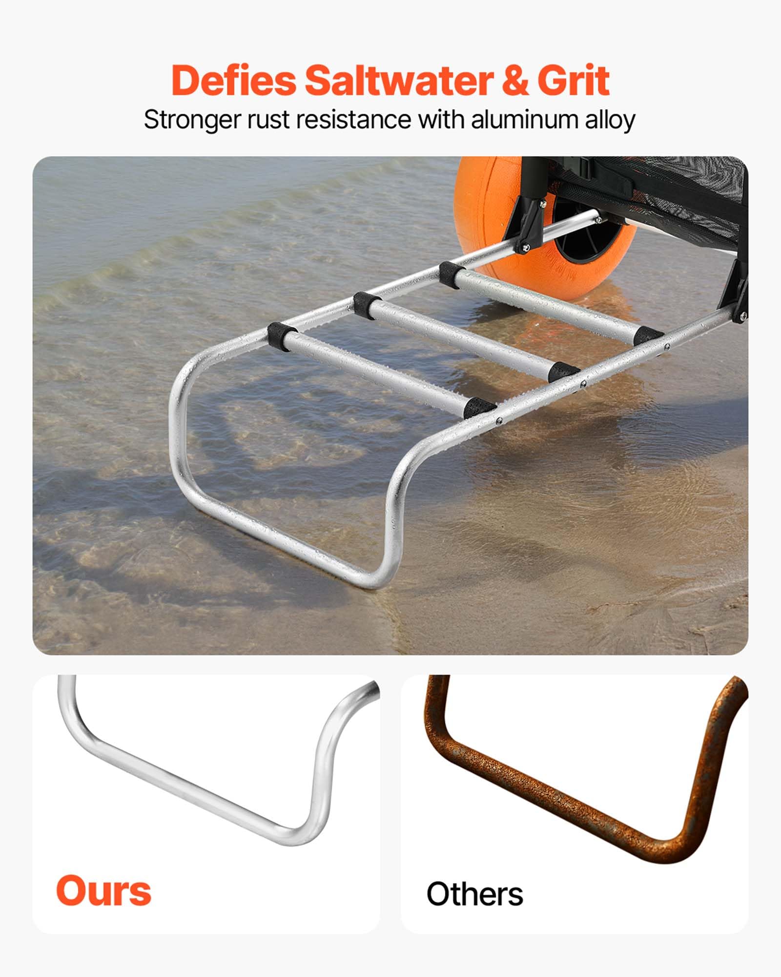 VEVOR Beach Dolly strap system keeps items secure during transport