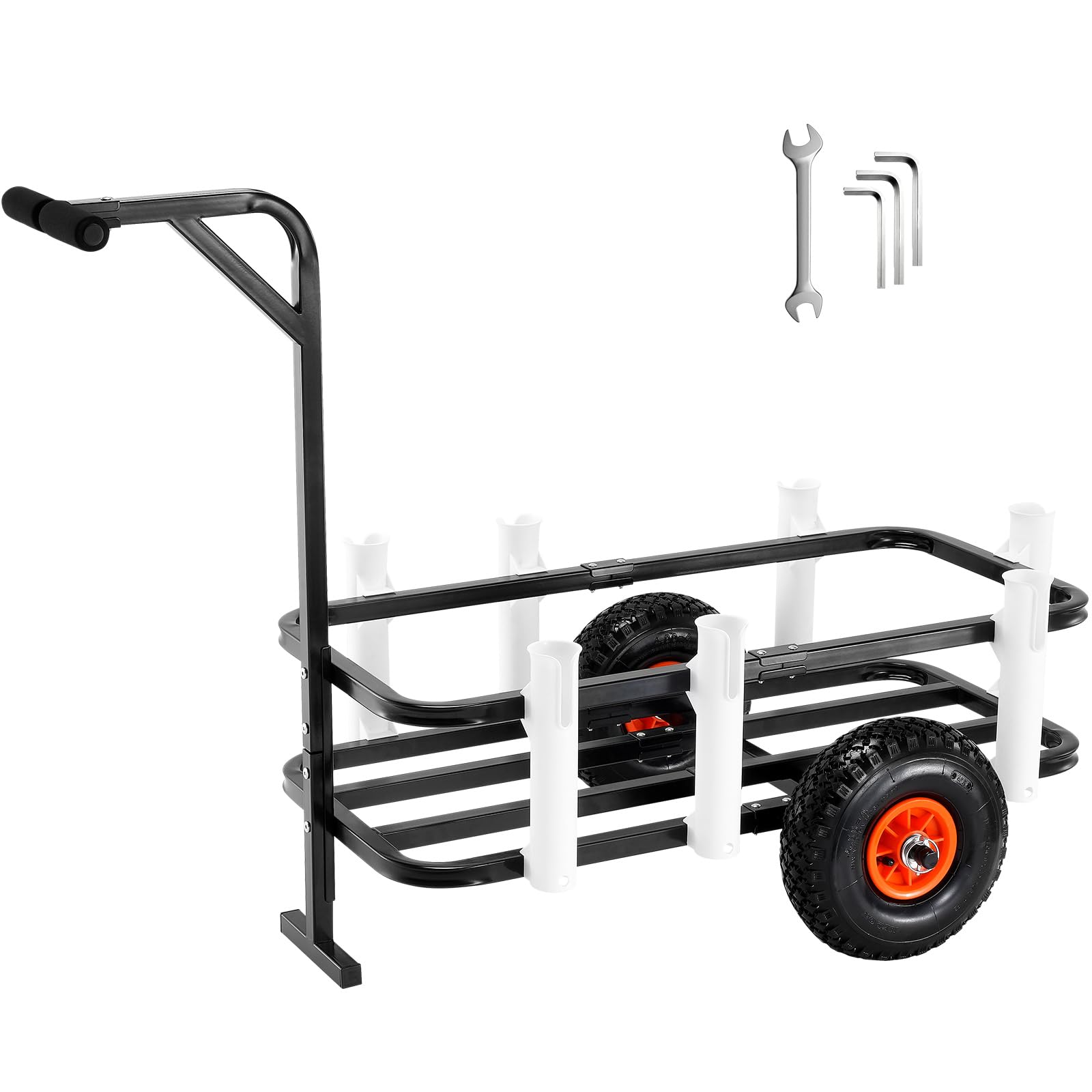 VEVOR Beach Fishing Cart frame with rust resistant steel for lasting outdoor use.