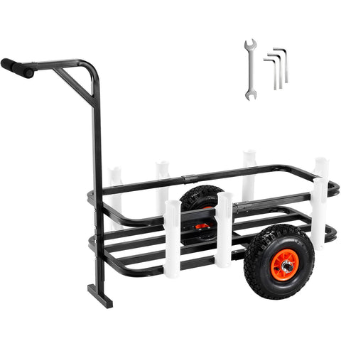 VEVOR Beach Fishing Cart frame with rust resistant steel for lasting outdoor use.