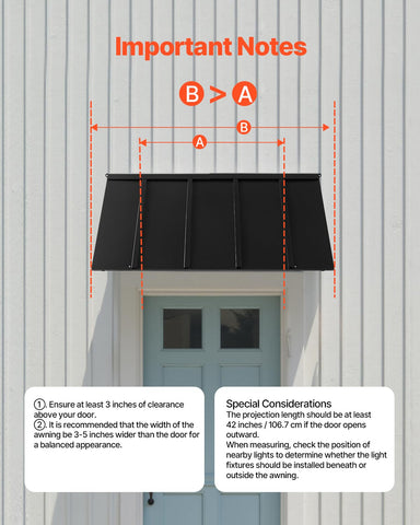 VEVOR black finish complements homes storefronts and patios with a sleek modern look