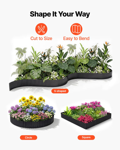 VEVOR border for flower beds and walkways creates organized outdoor spaces.