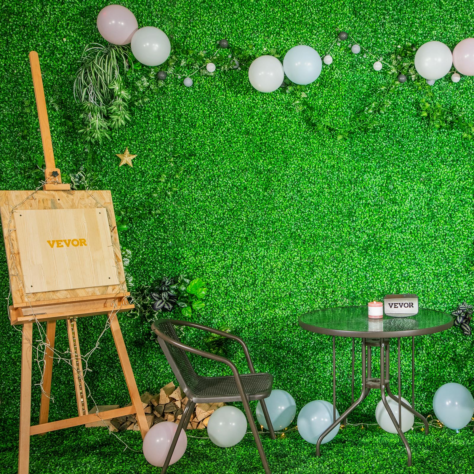VEVOR indoor wall decor with lush green backdrop
