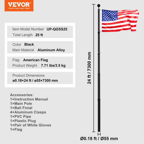 VEVOR flag accessories kit simplifies installation and secure mounting.