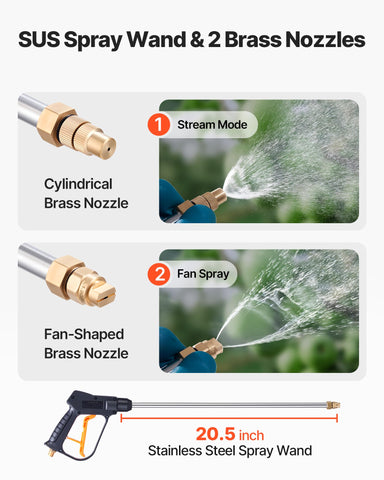 VEVOR brass nozzles in a two-pack for versatile spray patterns