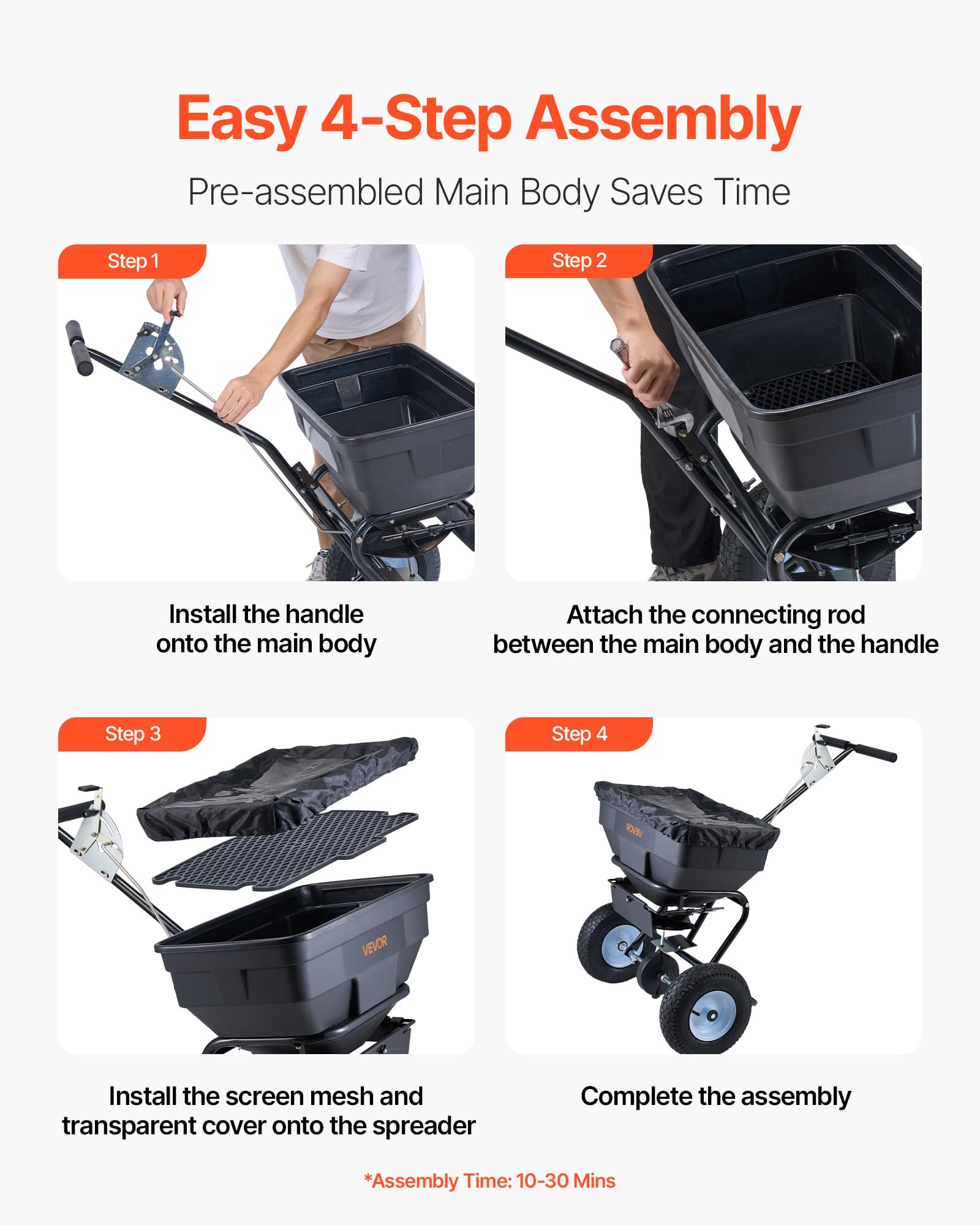 VEVOR 13inch wheels navigating uneven turf with stable grip.
