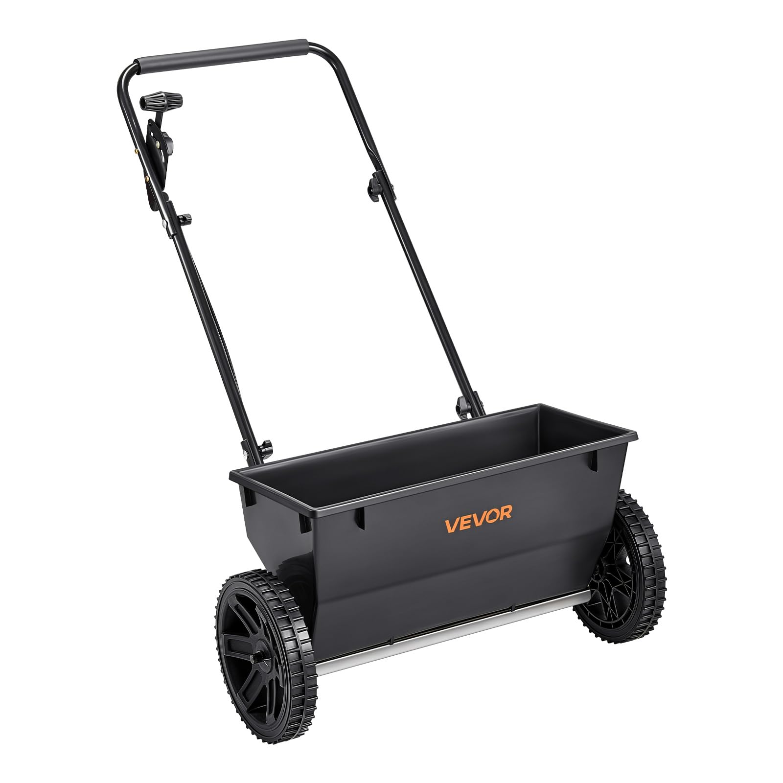 VEVOR Broadcast Spreader with 50lb hopper for efficient lawn seeding.