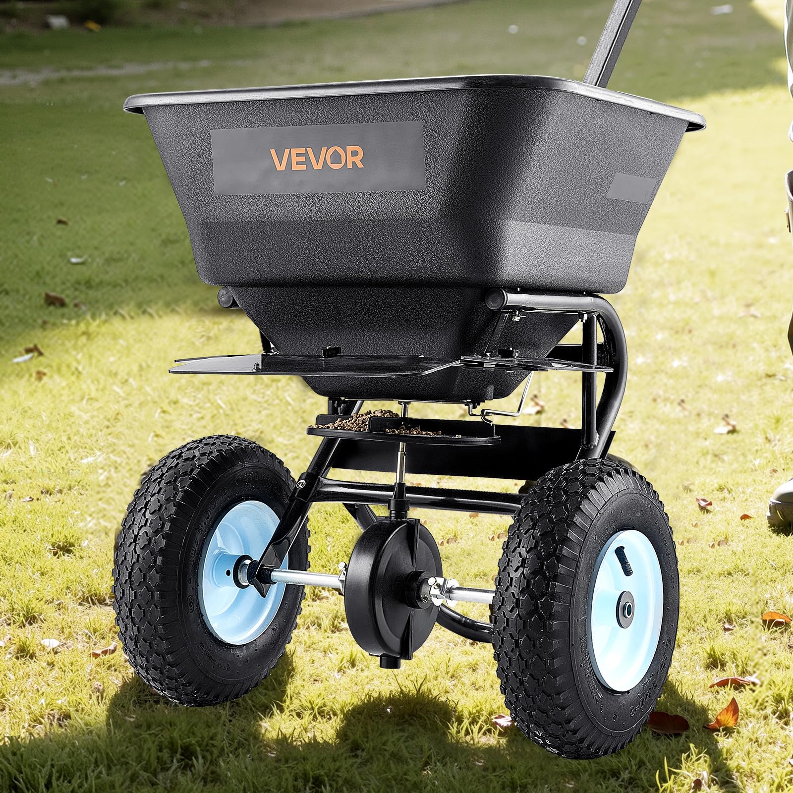 VEVOR spreader close-up on assembly-preinstalled components.