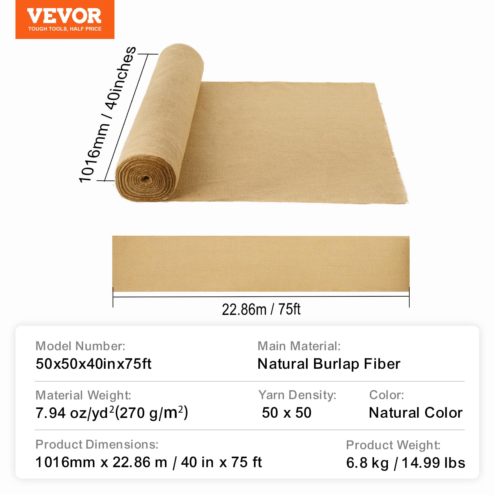 VEVOR burlap wrap around plants for protection and rustic appeal.